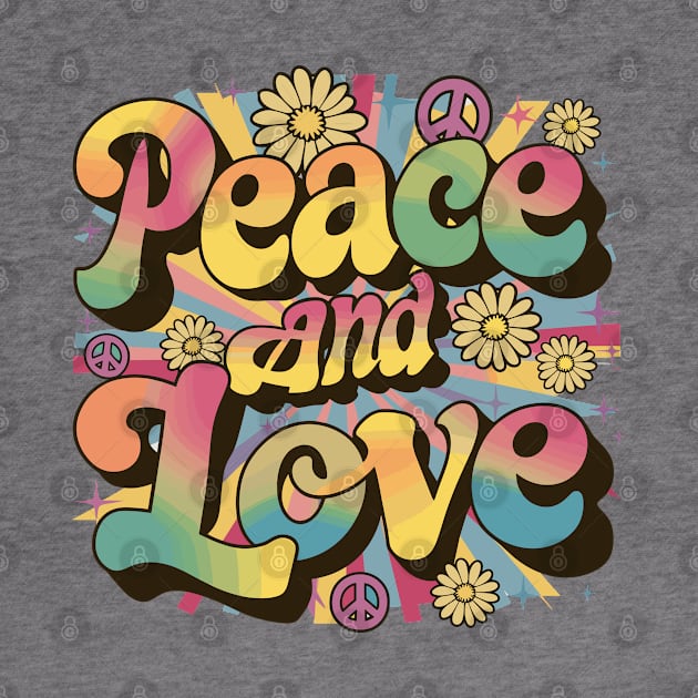 Peace And Love Hippie 1960`s 1970`s by Macphisto Shirts